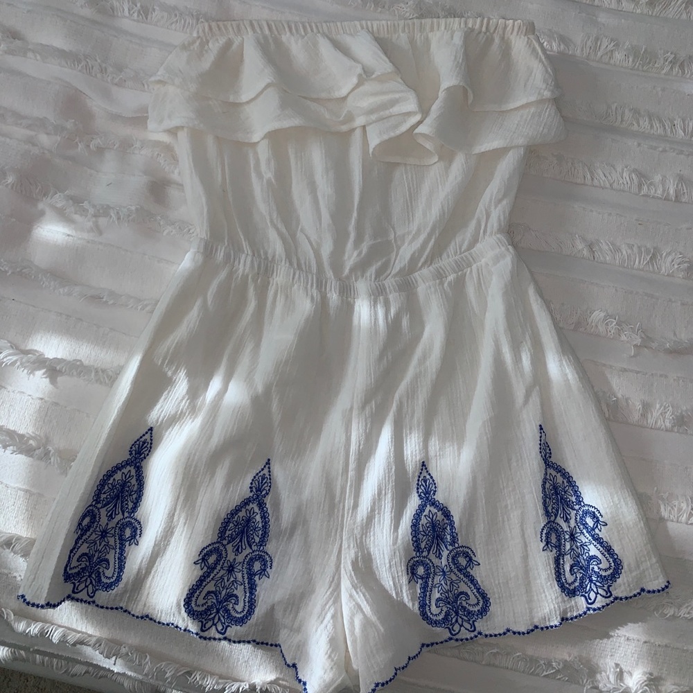 Strapless Linen Romper